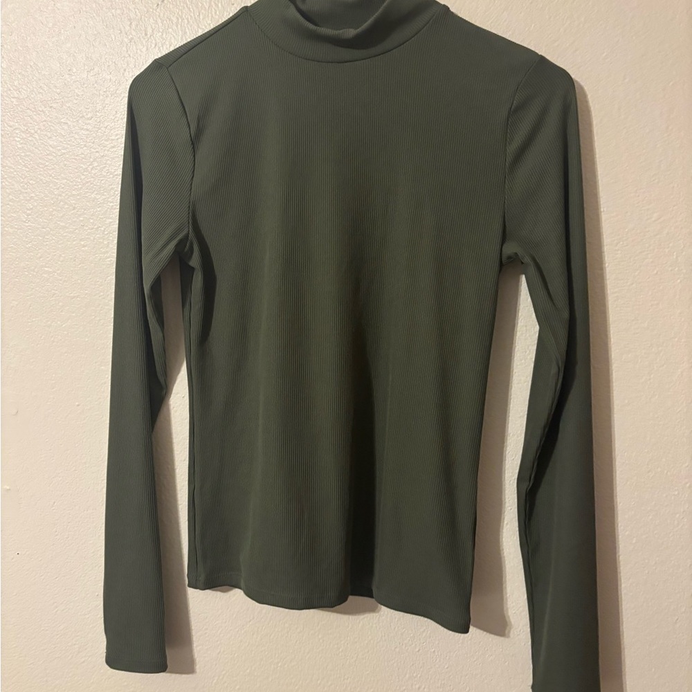 No Boundaries Forest Green Long Sleeve Turtleneck